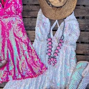 Southern fried chics iridescent sequin dress xxxl